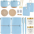 Baby Shower Prizes for Game Winners Baby Shower Games Prizes Ceramic Mugs with Metal Spoons Woven Coasters Notebooks Scented Candles Gift Bags Wedding Bridal Shower Favors for Guests (2, Blue)