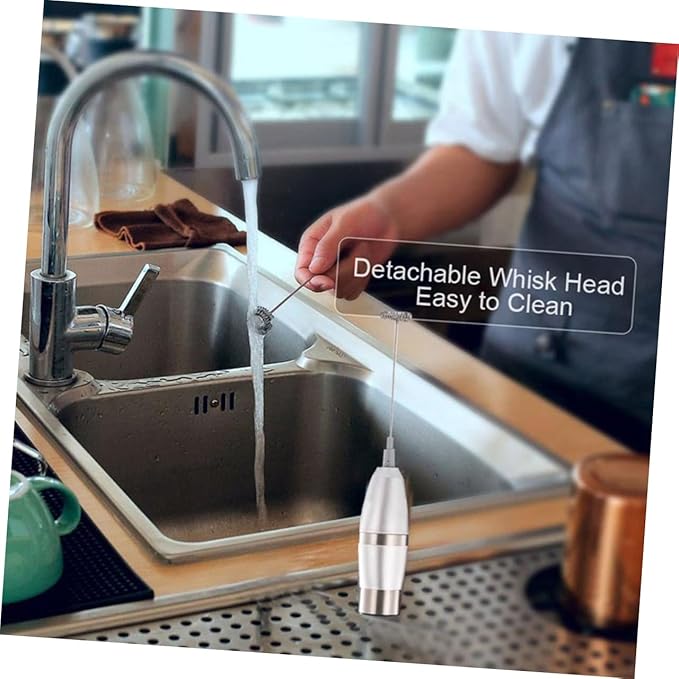 Cabilock Handheld Milk Frother Wand Electric Coffee Mixer Battery-operated Milk Frother Easy to Clean for Daily Use