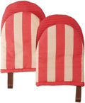 Folkulture Red Oven Mitts - Set of 2 (5.75"x9") | Cute Red Oven Mitts with Hanging Loop for Cooking Gifts, 100% Cotton, Silicone Heat Resistant Oven-Gloves for New Home Essentials
