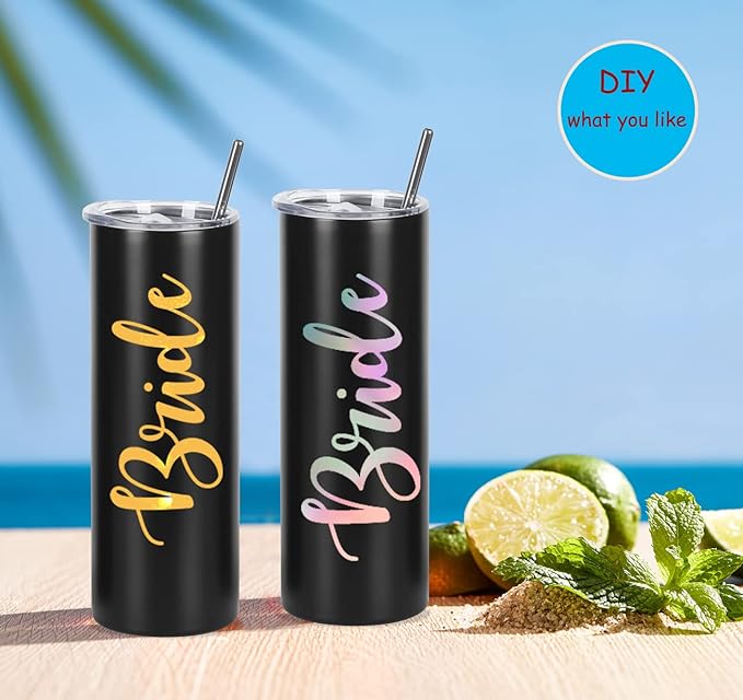 4 Pack 20 Oz Straight Skinny Tumblers,Individually Gift Boxed Stainless Steel Slim Skinny Tumbler Set Bulk, 20 Oz Insulated Slim Thin Travel Tumbler Cup for Diy, Black