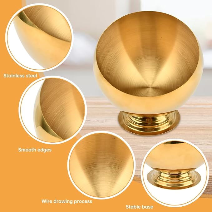 Coffee Pod Holder, Large Capacity Stainless Steel K Cups Holder Organizer Bowl Coffee Capsule Creamer Container Basket, Espresso Pods Storage for Bar Station, Counter (Gold)