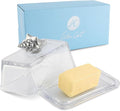 Arthur Court Glass Butter Dish with Lid Shell Knob | Classic 2-Piece Design Covered Butter Keeper | Covers and Holds a Standard Stick of Butter | Ocean / Seaside Décor