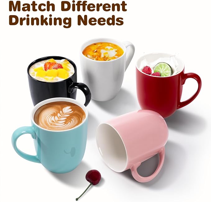 Urbanstrive 16 oz Large Coffee Mugs Set of 4 Ceramic Coffee Mug White Coffee Cups Tea Cups Idea Gift for Women Men House Warming Gifts New Home Office, Mint Green 4 Pack