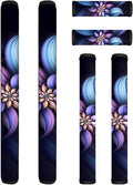 Refrigerator Door Handle Covers Set of 6, Antiskid Protector for Fridge Oven Dishwasher Keep Your Kitchen Appliance Clean from Smudges, Food Stains, Fashion Flower Bluish Violet