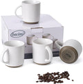 Bacimi® - Coffee Mugs Set of 4 - Stoneware Mugs 13.5oz - Ceramic Coffee Cups with Handle - Large Coffee Mug for Cappuccino, Latte & Hot Beverages - Eggshell White
