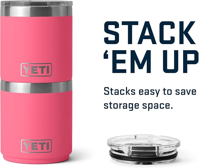 YETI Rambler 10 oz Ceramic Lined Lowball 2.0, Vacuum Insulated with MagSlider Lid, Tropical Pink