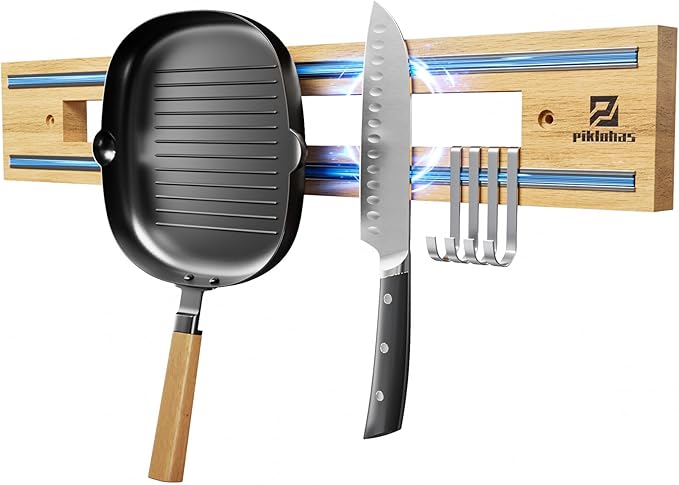 Magnetic Knife Holder for Wall+Non-Slip Bumpers for Cutting Board