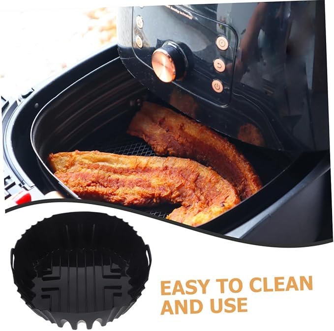 Gadpiparty 8pcs Air Fryer Silicone Liners Non-stick Baking Tray for Air Fryer Accessories Silicone Baking Mats for Easy Cleaning for Chicken Fish