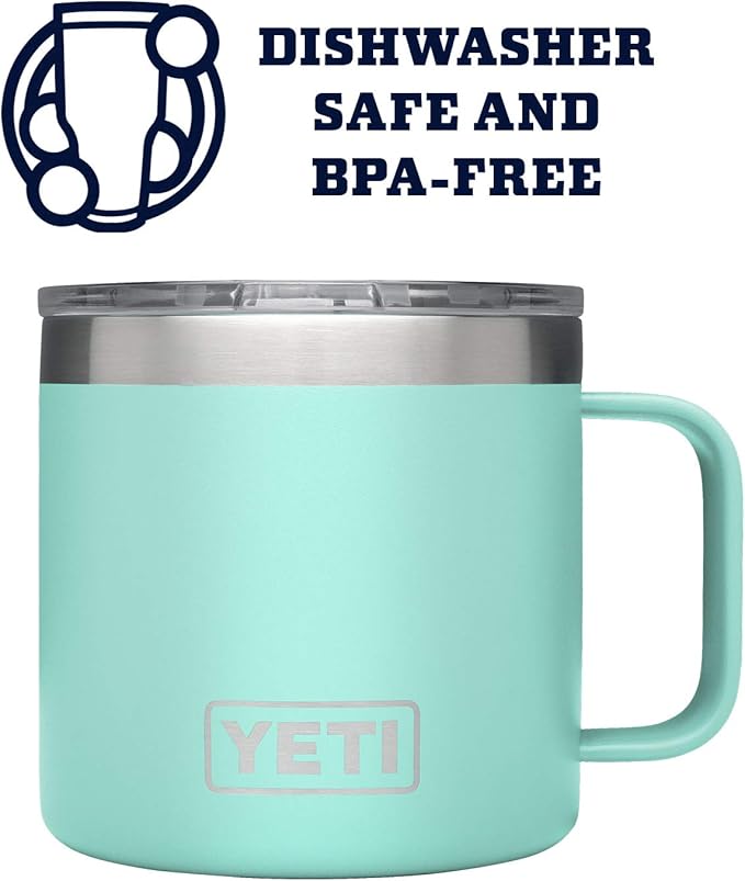 YETI Rambler 14 oz Mug, Vacuum Insulated, Stainless Steel with MagSlider Lid, Stainless | Vacuum Insulated, MagSlider Lid, Stainless