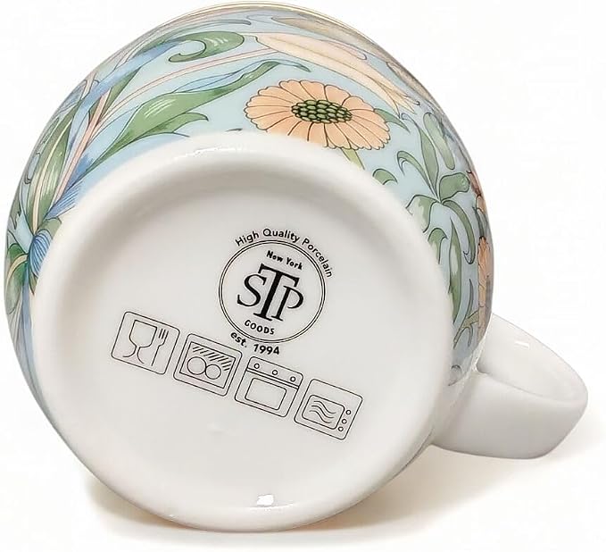 STP GOODS Porcelain Mug 13.5 fl. oz. - Set of 2 in Gift Box Coffee Cup, Gift for Women and Men (Morris Garden) | Coffee Cup, Gift for Women and Men