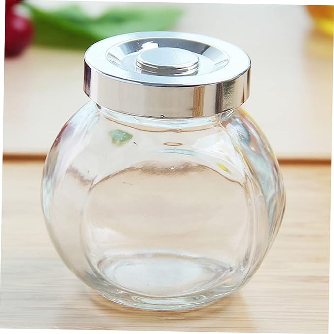Cabilock 8pcs Glass Storage Jars Lids Food Storage Canister for Dry Fruit Tea Canister Pantry Meal Prep Containers