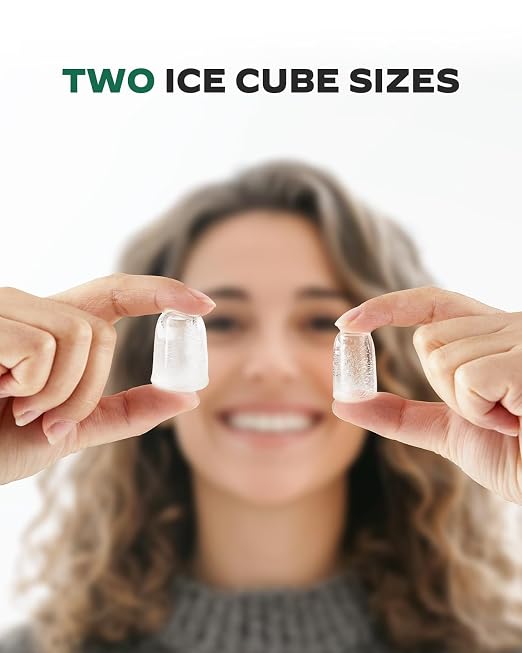 Silonn Countertop Ice Maker with 2.5L Expandable Ice Basket & 1.8L Water Tank, 9 Bullet Ice in 6 Mins, Portable Ice Makers, LED Touch Control, Self-Cleaning, 2 Ice Sizes for Home Kitchen Office