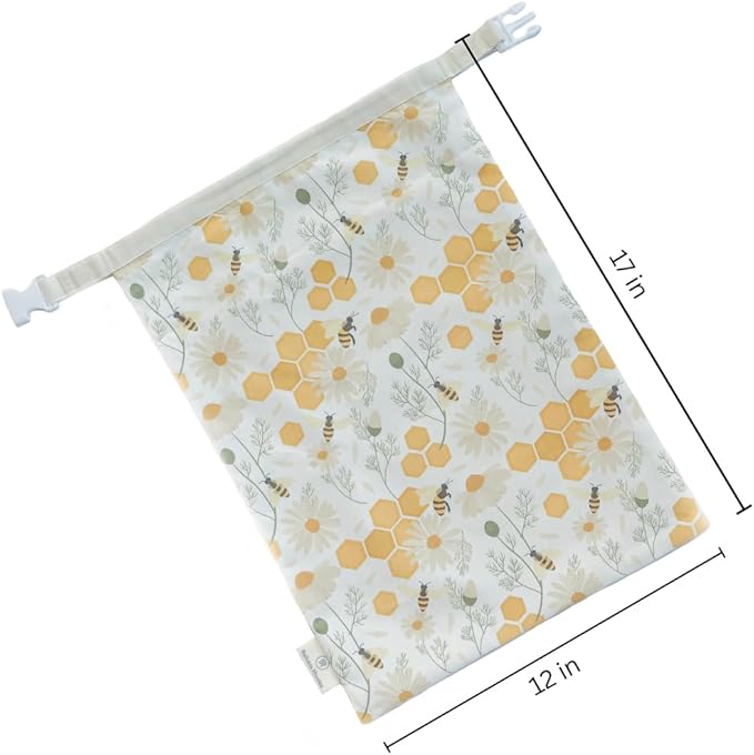 Reusable Beeswax Bread Bag 2 Pack –12x17 Bread Bag for Homemade Sourdough, Beeswax Coated Organic Cotton Storage Bag for Loaf Baguette, Freezer Safe, Eco-Friendly Wrap Spiral Blossoms