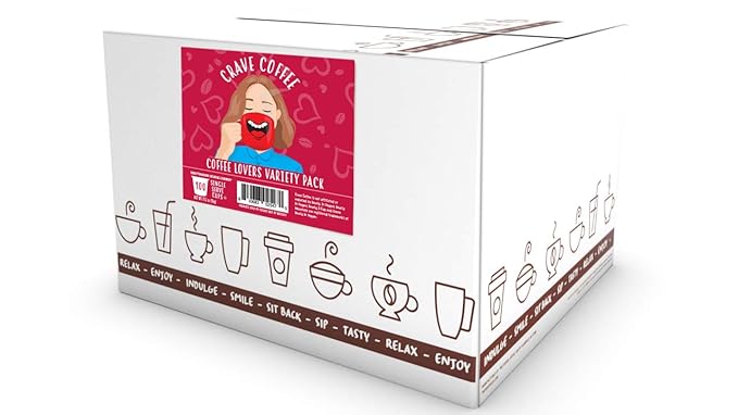 Crave Beverages Coffee Lovers - Flavored and Non Flavored Coffee Pods, for Keurig K Cup Brewers, 100 Count