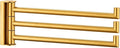 Angle Simple Swivel Hand Towel Rack, SUS 304 Stainless Steel Foldable 3 Towel Holder Bars for Bathroom Kitchen, Brushed Dark Gold
