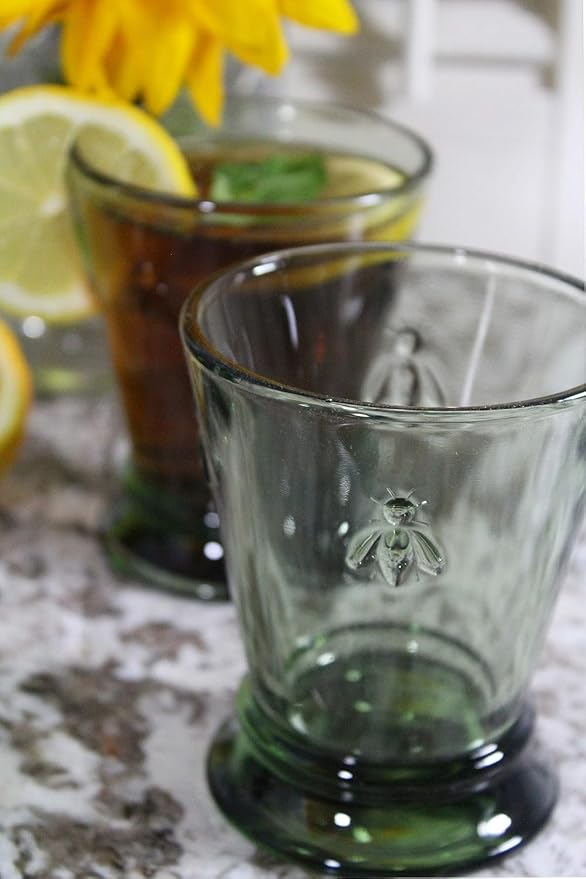 La Rochere Bee Green Tumbler Set/6 - La Rochere Bee Glassware Sets