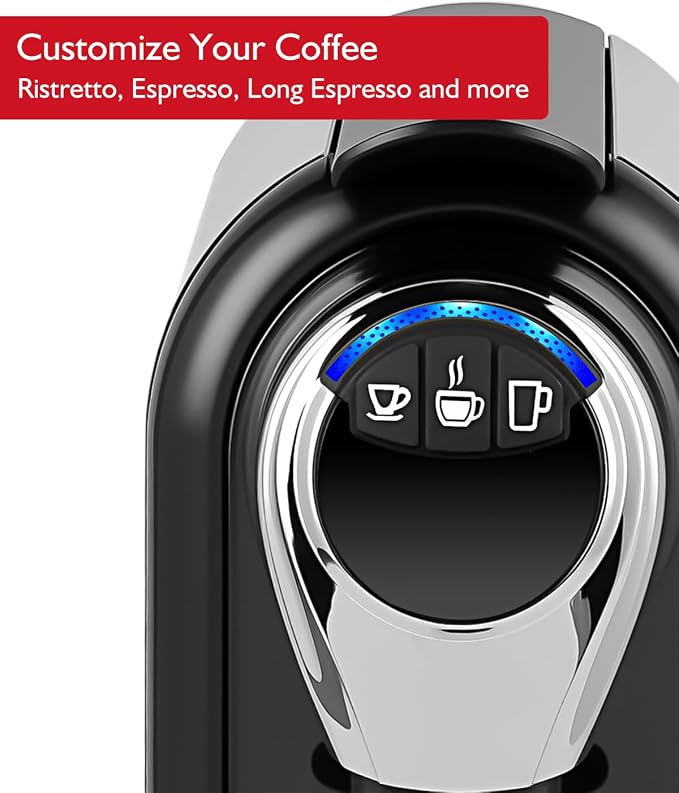 CUSIMAX Coffee Maker for Nespresso Original, Single Serve Espresso Coffee Machine with Capsule Storage, Programmable 3 Brew Sizes, 19Bar High Pressure, 27oz/0.8L Removable Reservoir, Energy Saving