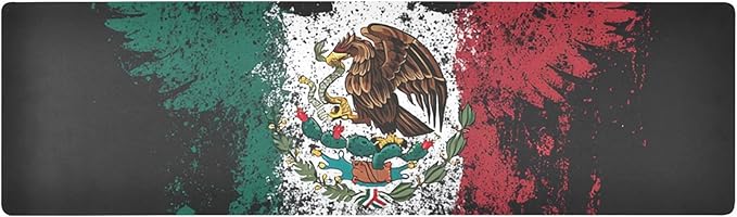 2-in-1 Table Runner Trivet for Hot Dishes Heat Resistant Hot Plate Mat Pad 39x12 Inch Waterproof Table Protector Trivets for Countertop Decorative Mexican Eagle Flag Graffiti Artistic