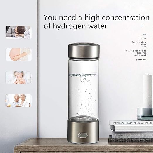 Hydrogen Water Bottle Generator Hydrogen Water Maker Portable SPE Technology Generate Hydrogen Rich Water Without Chlorine Ozone Residue Anti Aging Antioxidant Glass Bottle 350Ml