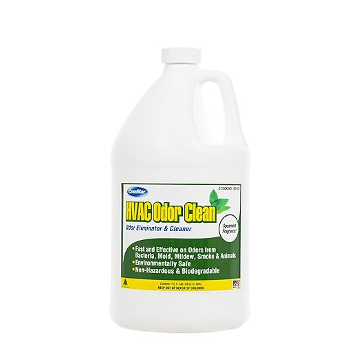 HVAC Odor Clean, Odor Eliminator & Cleaner with A Powerful Spray & Pleasant Spearmint Scent, Works Fast to Eliminate Unwanted Odors for Long Periods, Made in USA, 1 Gallon (90-651)