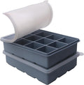 1/2 Cup Silicone Freezer Tray With Lid - Silicone Freezer Molds 2-Pack For meal prep & freezing of various sauces and other dishes, makes 24 perfect 1/2 cup portions cubes (Blue 2 Pack)