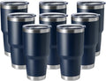HASLE OUTFITTERS 30oz Stainless Steel Tumbler, Double Wall Vacuum Insulated Travel Mug Tumbler, Durable Insulated Coffee Mug, Gift Box Set (Navy, 8)