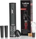 5-in-1 Electric Wine Opener Set, Automatic Batter Powered Corkscrew Kit Includes Wine Aerator Pourer & 2 Vacuum Stoppers, Foil Cutter, Ultimate Cordless Auto Wine Bottle Opener Gift Set