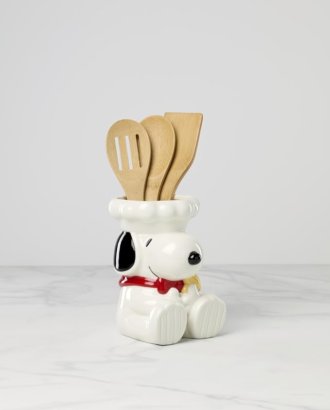 Lenox 897681 Chef Snoopy Figural Utensil Crock 4-Piece Set