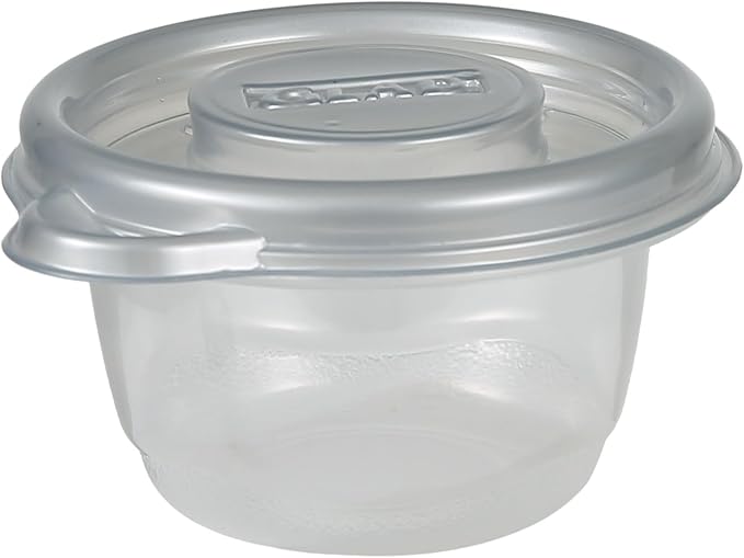 Glad GladWare Home Collection Mini Round Food Storage Containers, Small BPA Free Plastic with Silver Metallic Lid, Snack and Portion Control Containers, Microwave Dishwasher Safe, 4 Oz, 8 Count