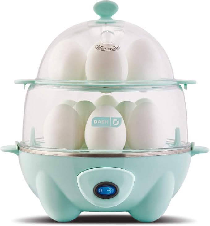 DASH Sous Vide Style Family Size Egg Bite Maker, Aqua & Deluxe Rapid Egg Cooker, Aqua