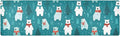 2-in-1 Table Runner Trivet for Hot Dishes Heat Resistant Hot Plate Mat Pad 39x12 Inch Waterproof Table Protector Trivets for Countertop Non Slip Decorative Winter Bears Trees Snowflake Teal