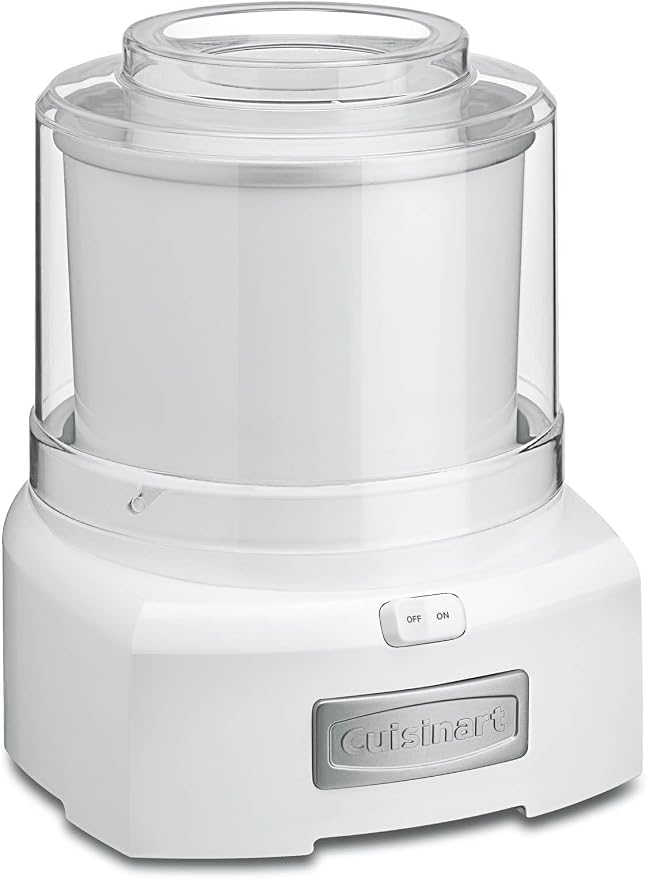 Cuisinart Ice Cream Maker, 1.5 Quart Double Insulated, Sorbet and Frozen Yogurt Maker, Ready in 20 Minutes, ICE-21P1, White