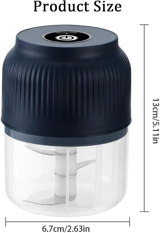 Electric Garlic Chopper, 320ML Mini Portable Veggie Chopper with 6 Sharp Blades, Rechargeable Electric Food Chopper Tool, Wireless Veggie Grinder, for Onions Ginger Chili Nuts Meat (White*1)