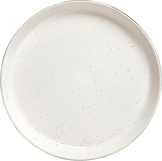 Sango 12-Piece Stoneware Dinnerware Set for 4, Modern White & Black Plates and Bowls Sets with Speckled Glaze, Durable Kitchen Ceramic Dish Set, Microwave & Dishwasher Safe Everyday Dishes, Stockholm