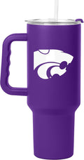 Logo Brands NCAA 40 oz Tumbler with Handle -Stainless Steel Insulated Travel Tumbler with Straw Lid – Powder Coated, Leak-Resistant, Keeps Drinks Hot/Cold – Great for Tailgating, or Everyday Use