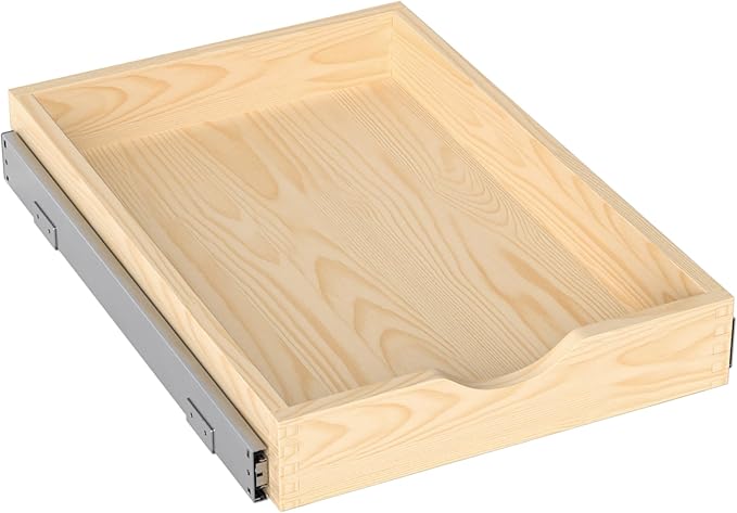 ZOINLIY 15''W X 21''D X 3''H Wooden Pull Out Drawer for Cabinet, Cabinet Organizer for Kitchen, Soft Close Slide Out Shelves, Heavy Duty, Fully Expandable - Bottom Mounting