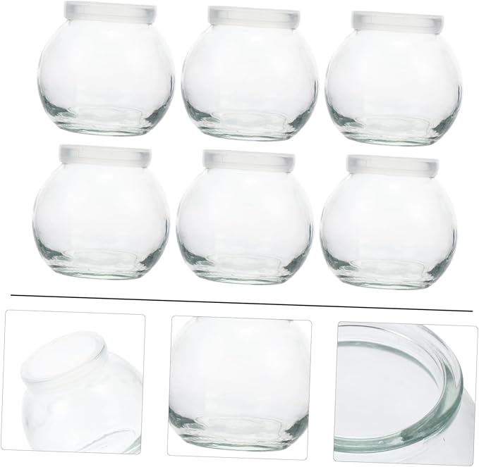 Healifty 2sets Assorted Pudding Bottles with Lids Yogurt Holders Reusable Food Containers for Snacks Jelly and Meal Prep and Easy to Clean 6pcs*2