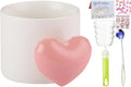 Pearl Ceramic Coffee Mug for Tea Latte Milk Cute Love Shape Cup for Home Office Women Gift 6.5 oz (love pink, 330 ml)
