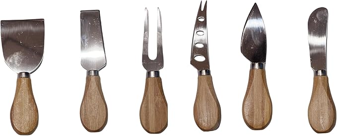 Charcuterie Boards，Cheese Board in cludes 6 Cheese Knives, 3 Seasoning Plates, with Platter and Drawer, Matching for Gatherings, Outing Door Use