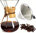 subjectthree Glass Coffee Maker 10 Cup Pour Over Coffee Dripper Set with 304 Stainless Reusable Filter for Camping,Office,Cafes,Home Use(34 Ounce)