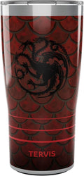 Tervis Traveler Game of Thrones - House of the Dragon - Scale Up Triple Insulated Tumbler Travel Cup Keeps Drinks Cold & Hot, 20oz, Stainless Steel
