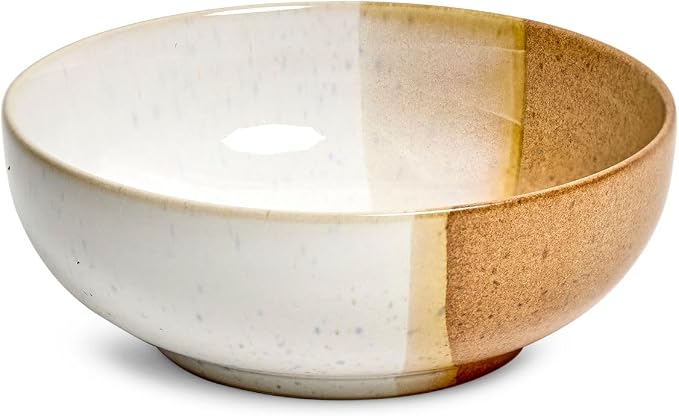 Sango 12 Pieces Stoneware Dinnerware Set, Glossy Caramel & Cream Dishes for 4, Premium Plates and Bowls Sets, Chip & Scratch Resistant, Ceramic Kitchen Dish Set, Microwave & Dishwasher Safe, Phoebe