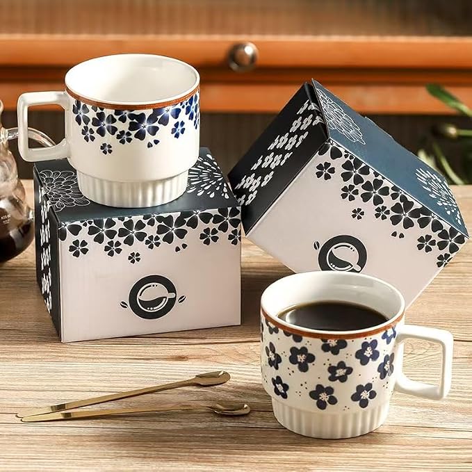 Ceramic Coffee Mugs 12 oz, Cups Set of 2, Mug for Coffee Milk Latte Cappuccino Tea, for Office Home shwasher Microwave Freezer Safe（Blue）