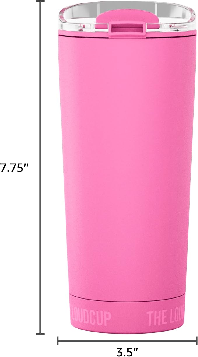 The LoudCup Blow Horn Tumbler, Cheer & Sip 2-in-1 Reusable Water Bottle with Built-In Horn for Sports Games, Tailgates, Parties & Events, BPA-Free, 16 oz, Panther Pink