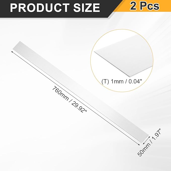 uxcell 2Pcs 304 Stainless Steel Sheet Gap Filler, 30" x 2" Self-Adhesive Metal Molding Trim Strip Gap Cover for Microwave Mirror Frame Home Decoration, Brushed Silver