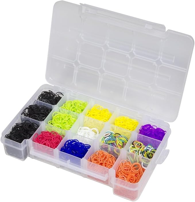 Akro-Mils 05805 Plastic Portable Parts Storage Case for Hardware and Crafts with Hinged Lid and 4 Adjustable Dividers, (11-Inch x 7-Inch x 2-3/8-Inch), Medium, Clear, 6-Pack