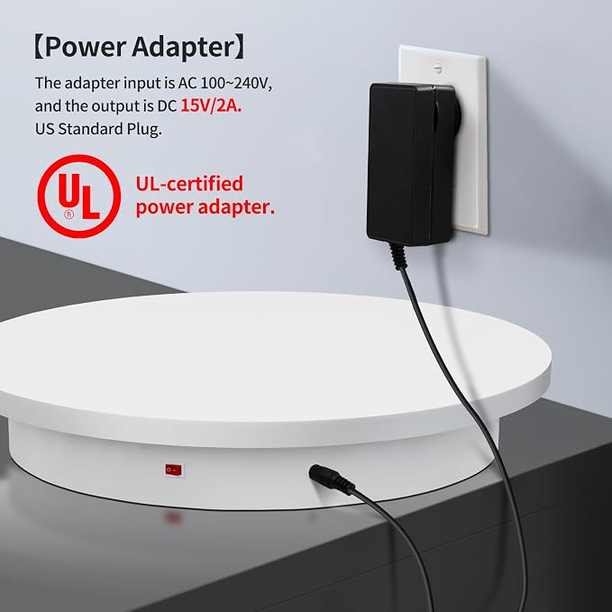 23.6In Remote Large Motorized electric turntable Rotating platform Photography Turntable Motorized lazy susan Base giratoria para for Photography,3D Scanner,Heavy duty display(Load Range:220~500lbs)