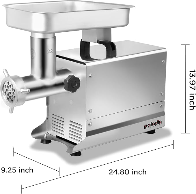 #22 Commercial Electric Meat Grinder Machine, 550lbs/h, 1HP Stainless Steel Meat Grinder Heavy Duty with Sausage Stuffer for deer processing, Pet Food, Heavy Use
