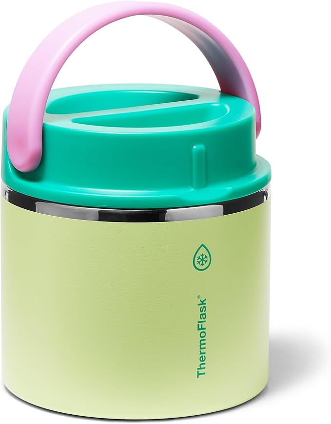 ThermoFlask Insulated Food Jar with Leakproof Lid (20 oz, Garden Party) - Stainless Steel Food Containers for Hot & Cold Meals, Lunch, Soup & Snacks