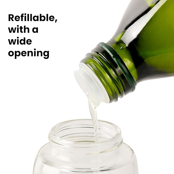 Mistifi oil spray Premium 150ml Glass.Dark Black Fine Mist Spray Bottle for Air Fryer, Olive Oil, Healthy Nonstick Frying, Commercial & Home Kitchen Use (150ml Glass bottle 2PS64102)